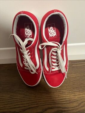 Vans Sneakers in Red and White men size 9 women size 10.5